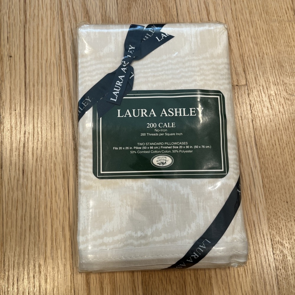 Vintage Laura Ashley Standard Size Pillowcase Set Salon Colours - Stone (beige)